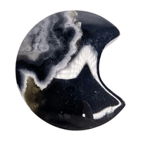 Black Flower Agate Moon