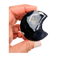 Black Flower Agate Moon