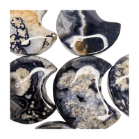 Black Flower Agate Moon