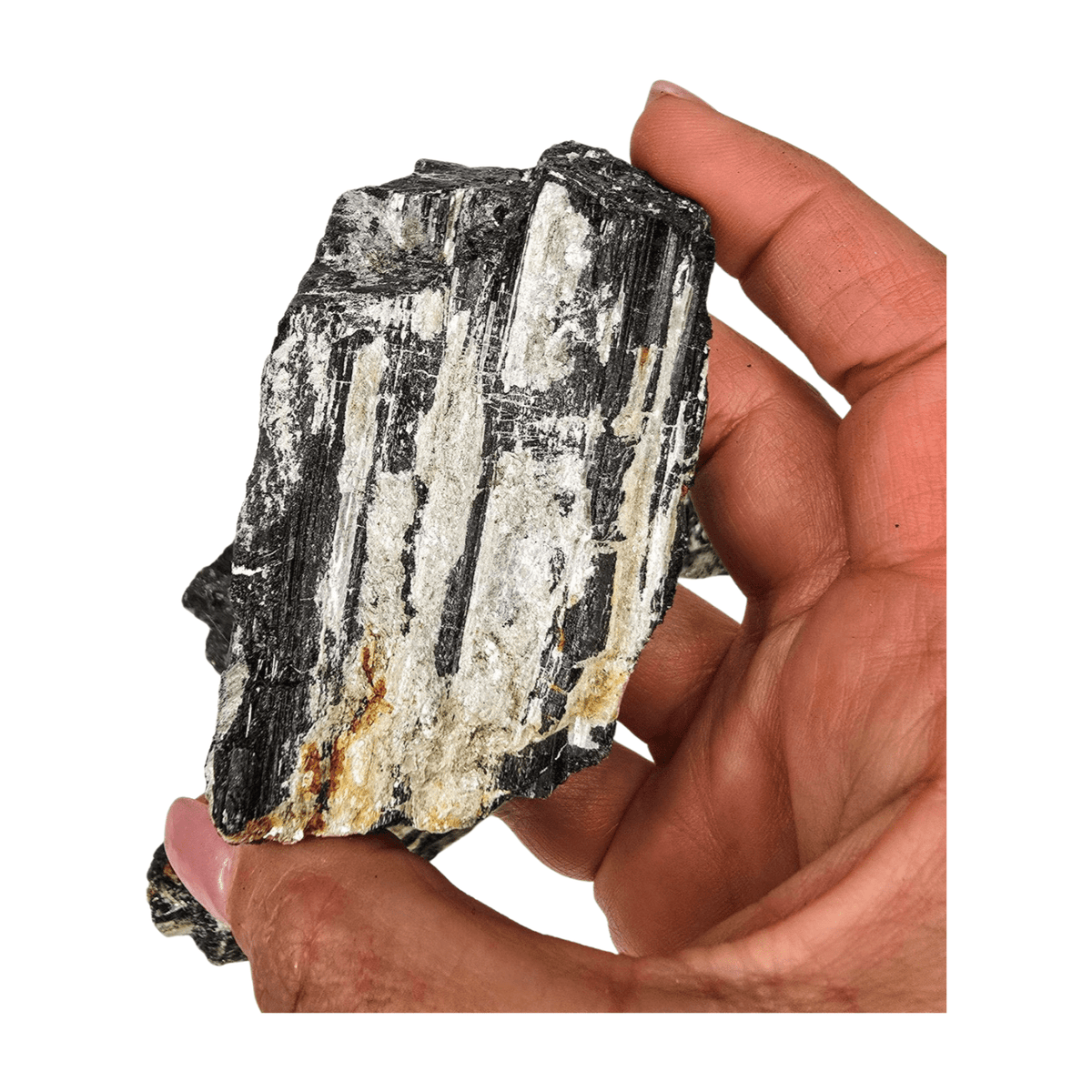 Black Tourmaline with Muscovite Mica specimen for protection, grounding, and spiritual insight