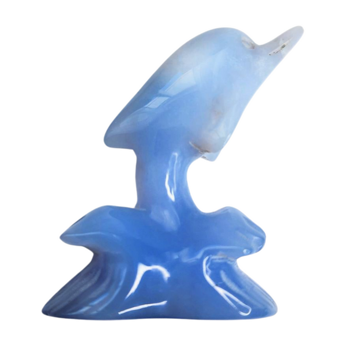 Chalcedony Dolphin Riding Wave