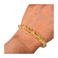 Citrine bracelet with 6mm beads for abundance, prosperity, and confidence