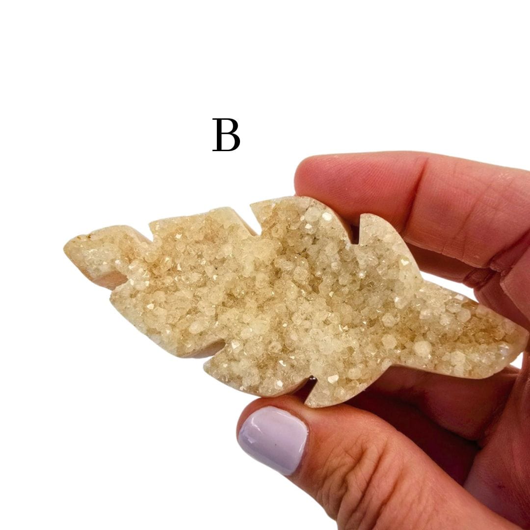 Citrine Druzy Leaf