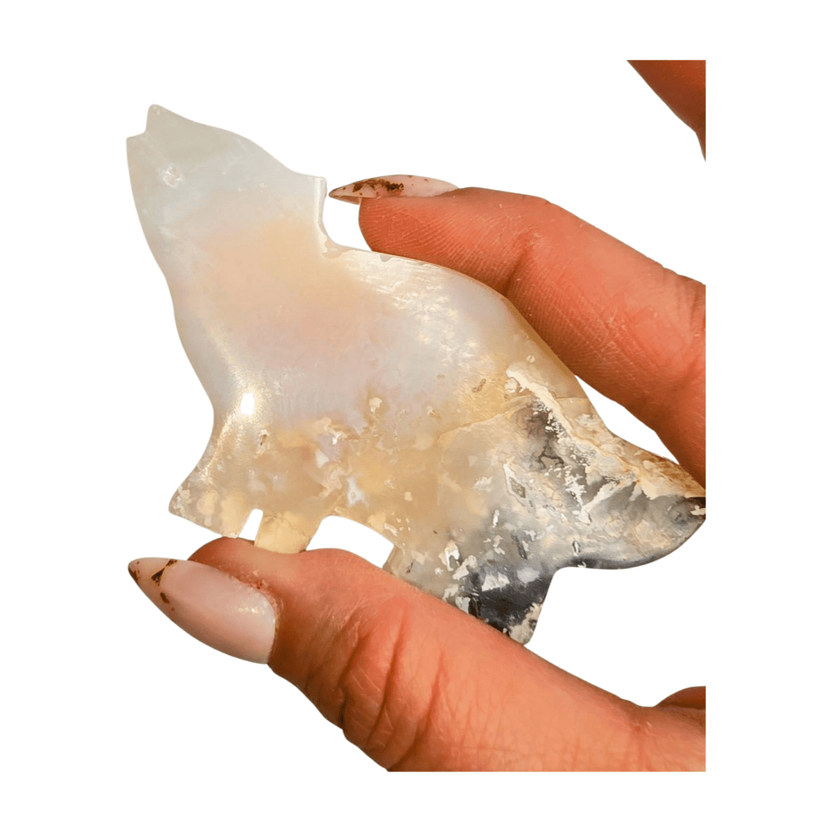 Dendritic Plum Agate Wolf