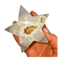 Druzy Quartz star carving for hope, clarity, and celestial inspiration