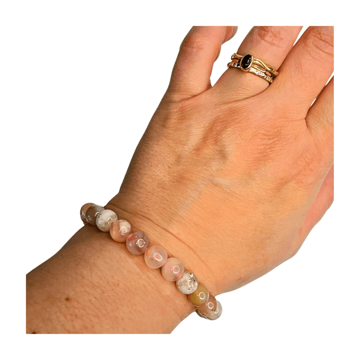 Flower Agate Bracelet (8mm)