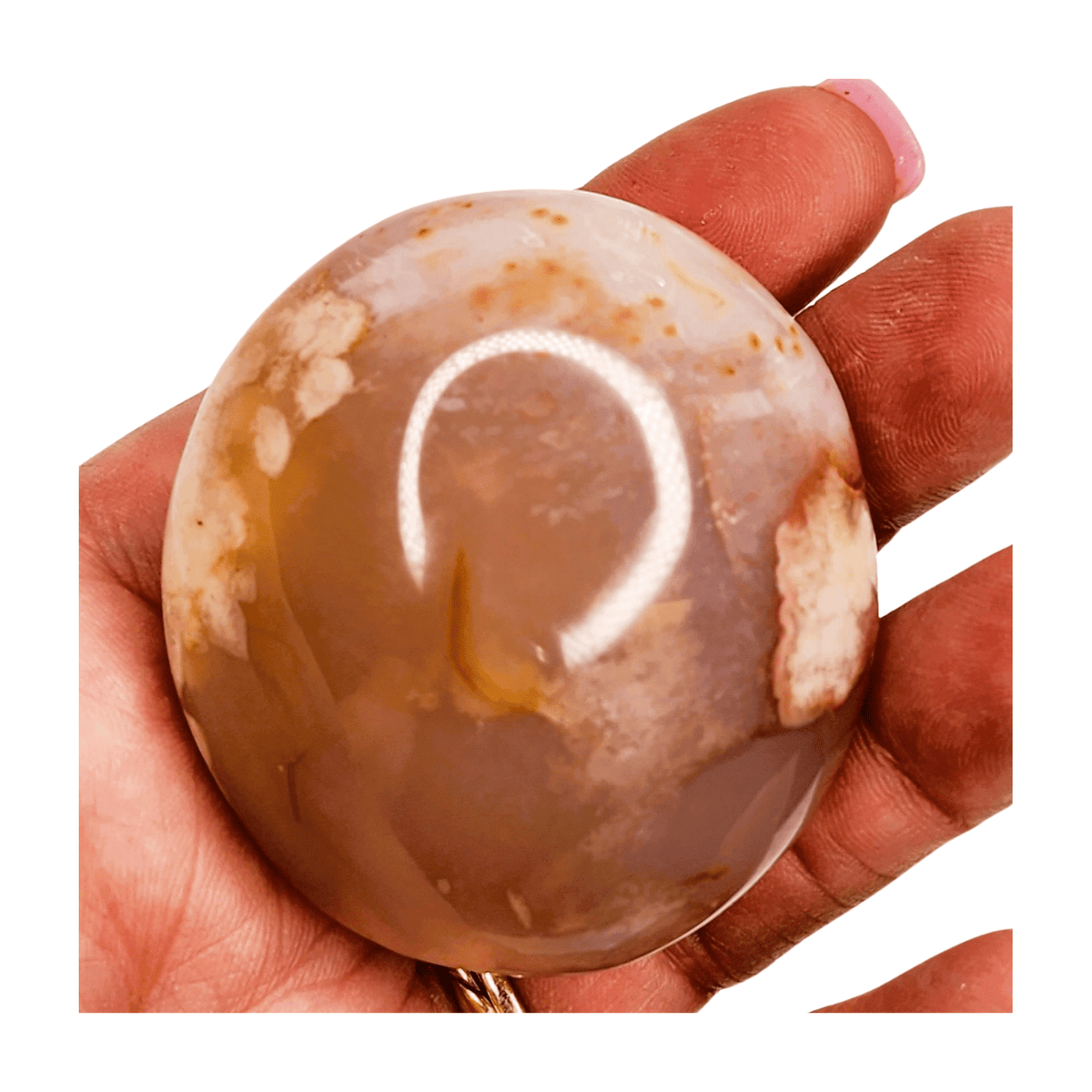 Flower Agate Palm Stone