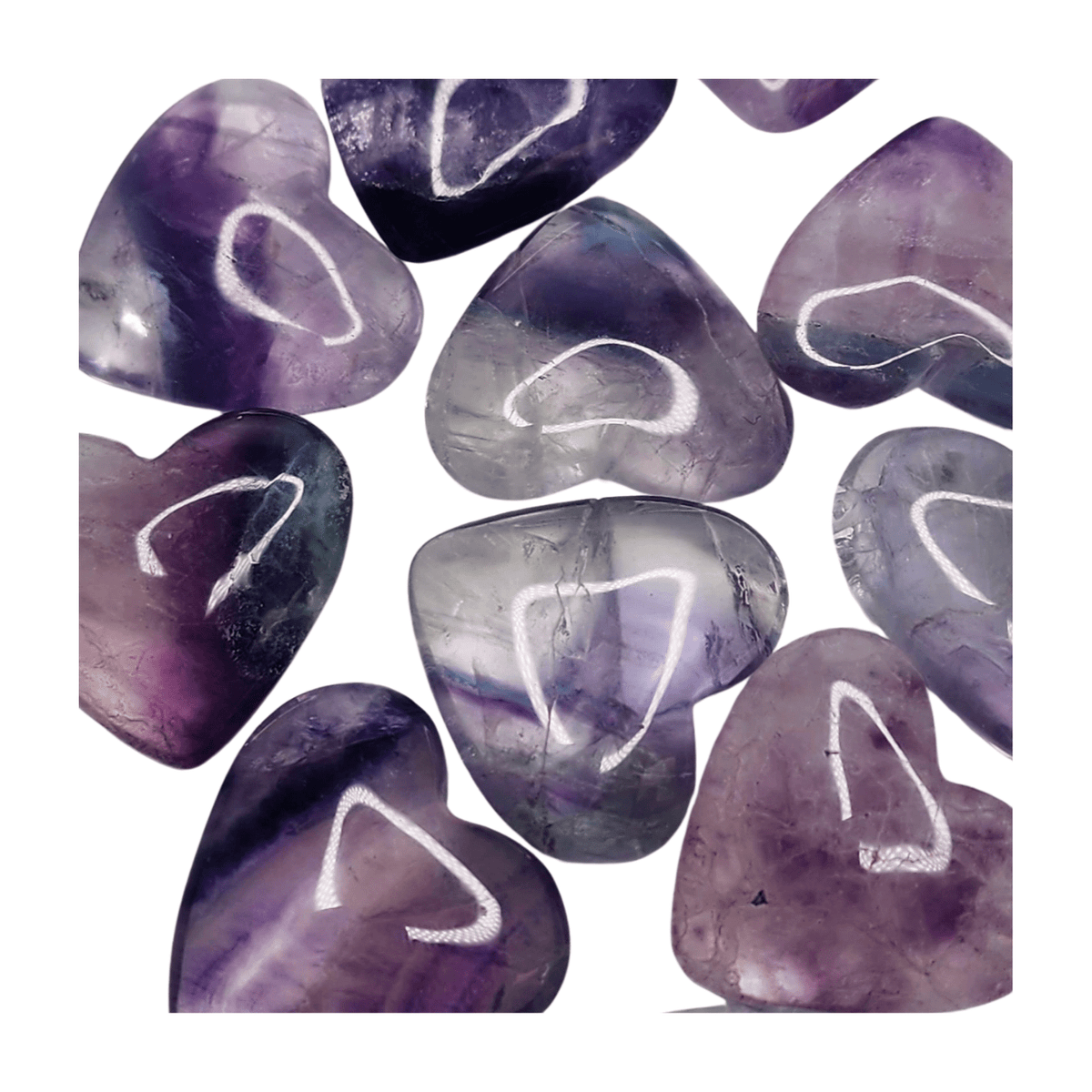 Rainbow Fluorite Heart - Mini