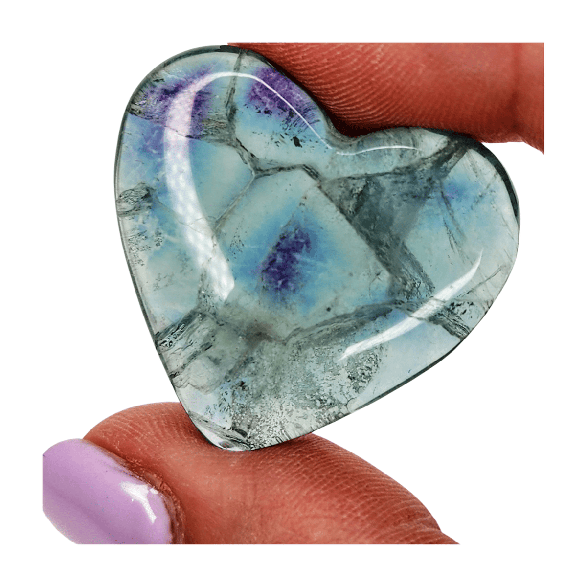 Rainbow Fluorite Heart - Mini