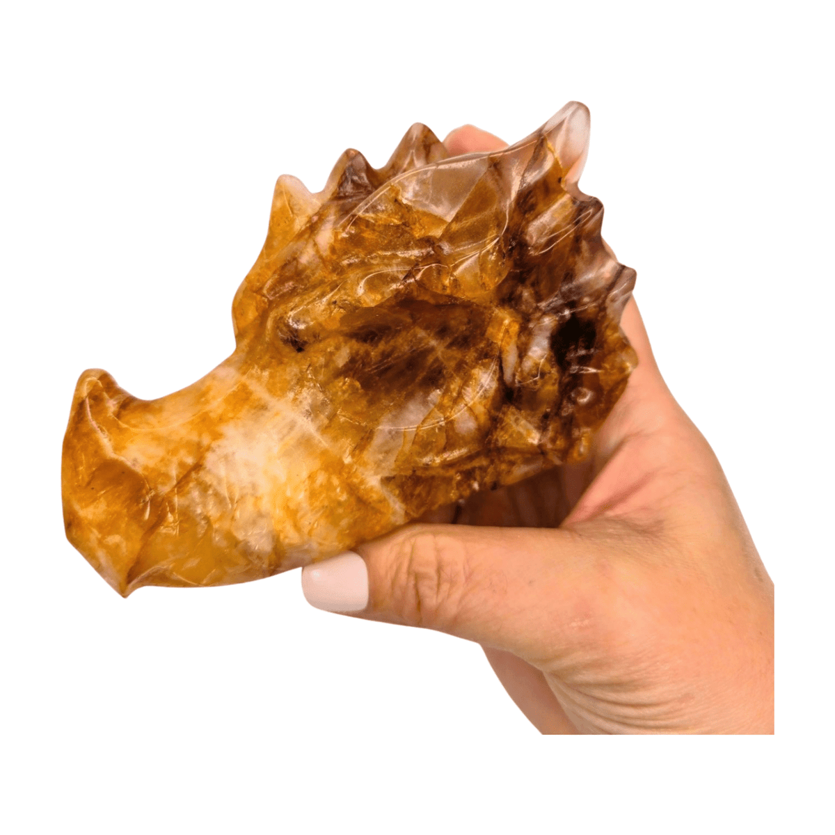 Golden Healer Quartz Dragon Head