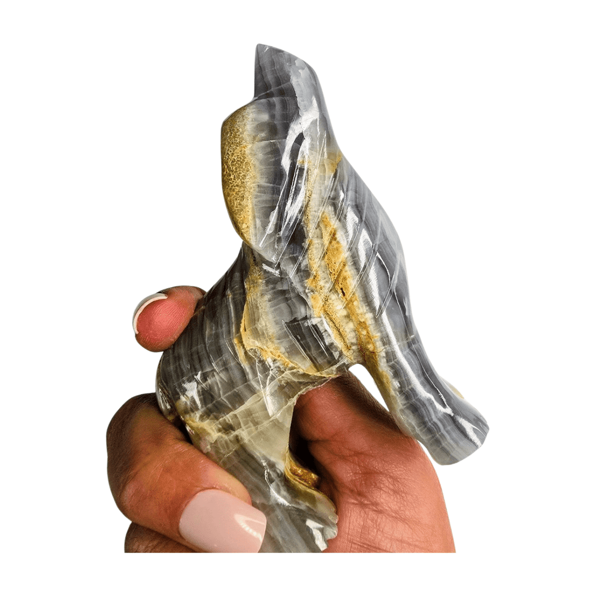 Gray Calcite Wolf - Large