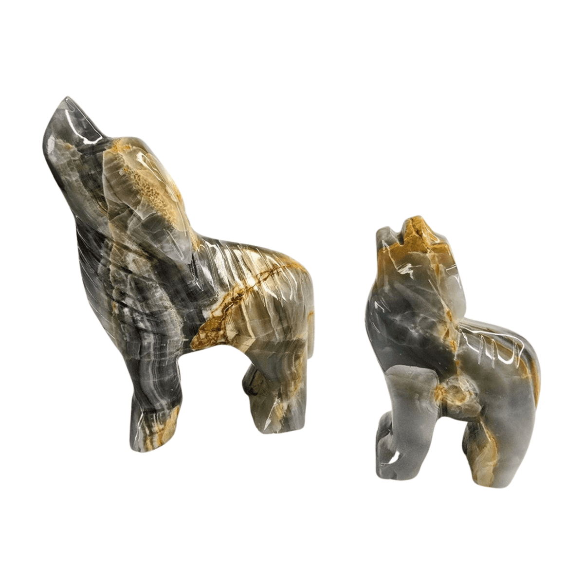 Gray Calcite Wolf - Large