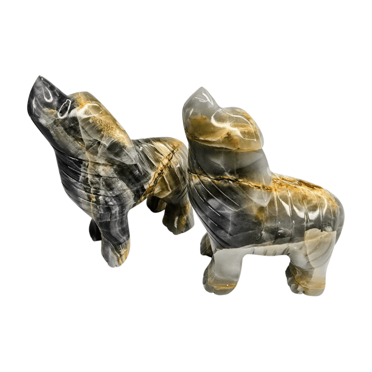 Gray Calcite Wolf - Large