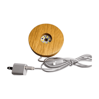 Wooden Light Stand with Plug