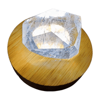 Wooden Light Stand with Plug