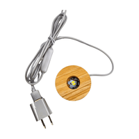 Wooden Light Stand with Plug