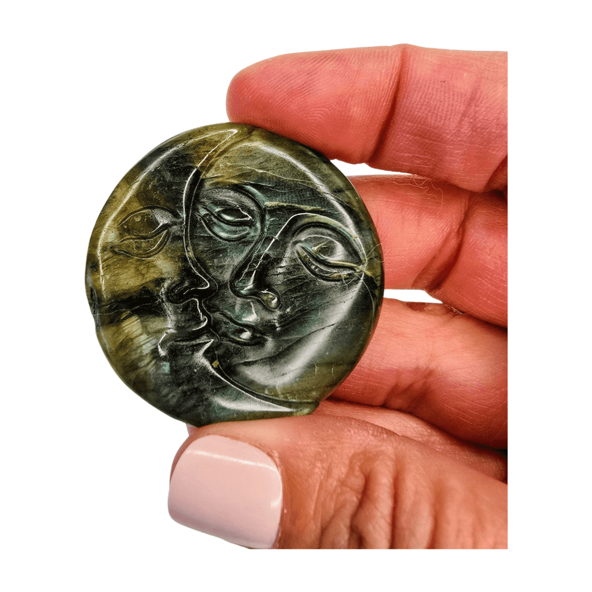Labradorite Sun and Moon Face