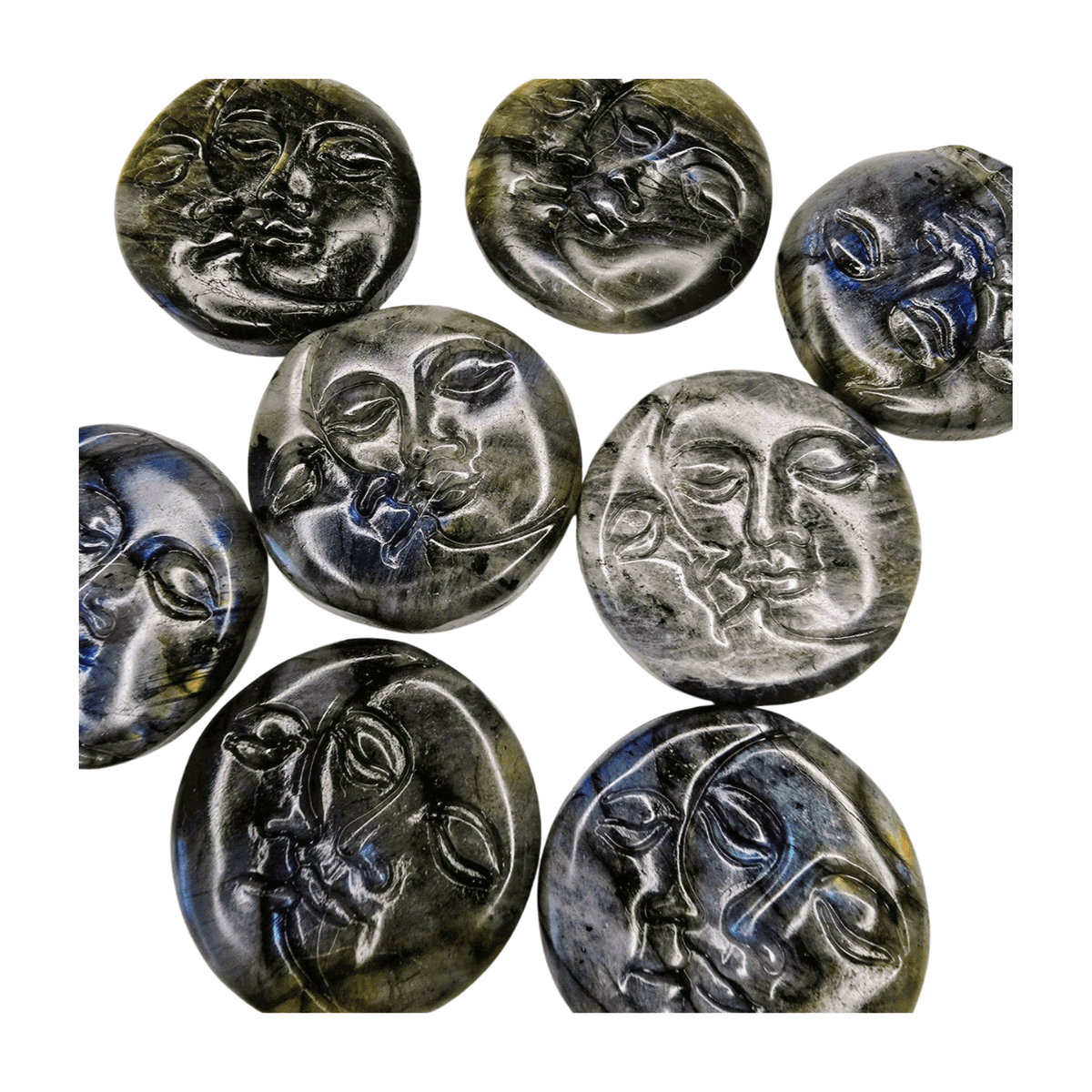 Labradorite Sun and Moon Face