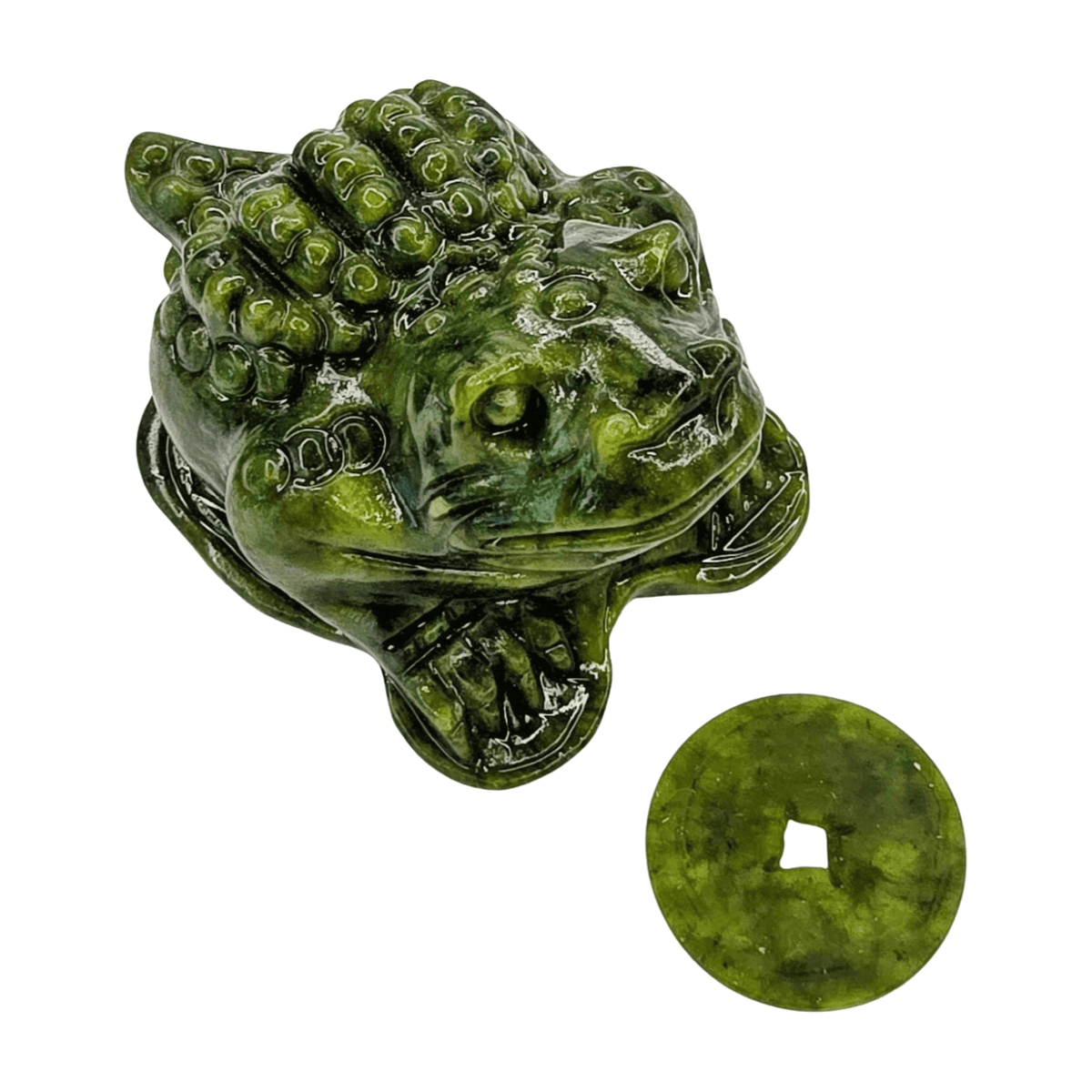 Serpentine Money Frog with Coin