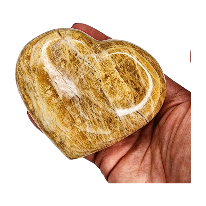 Peach Moonstone Heart Large