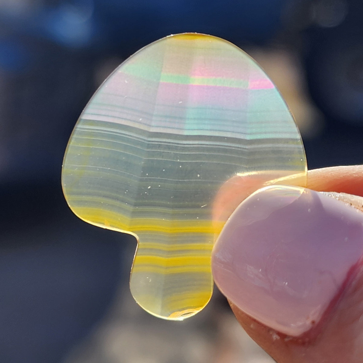 Rainbow Iris Agate Carving - Butterfly