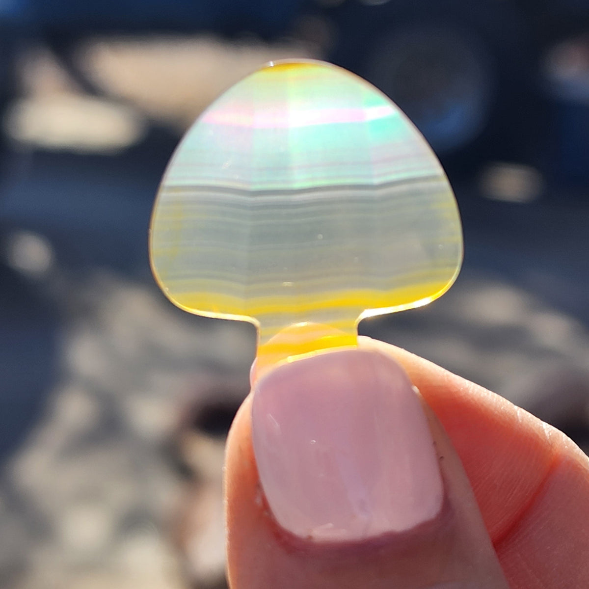 Rainbow Iris Agate Carving - Butterfly