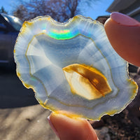 Rainbow Iris Agate Slice