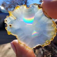 Rainbow Iris Agate Slice