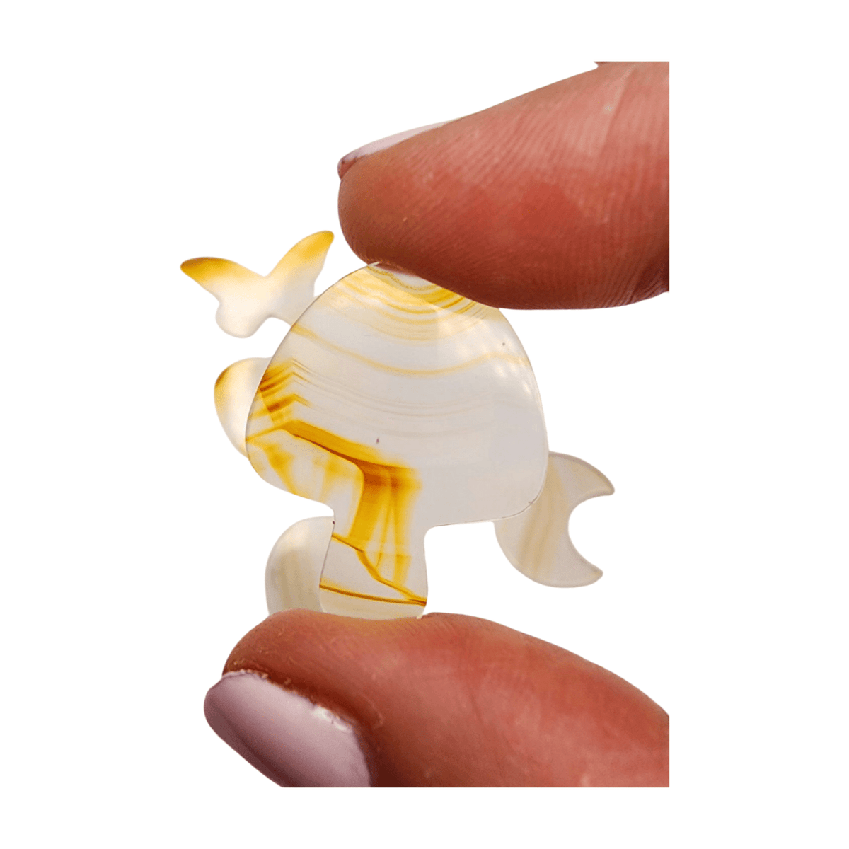 Rainbow Iris Agate Carving - Butterfly