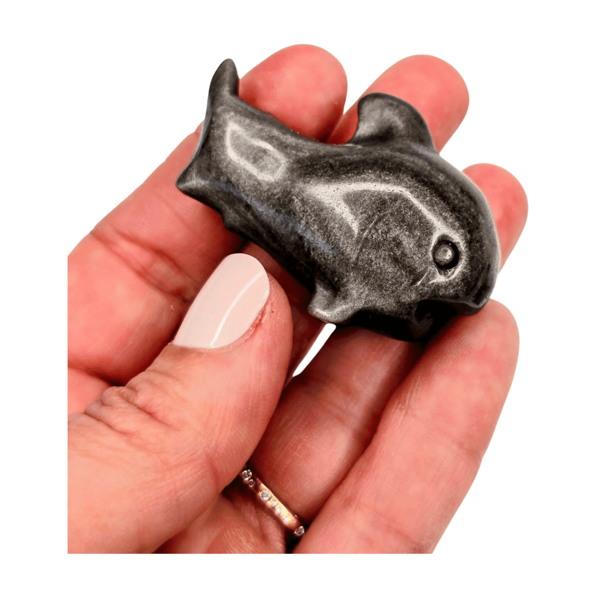 Silver Sheen Obsidian Shark