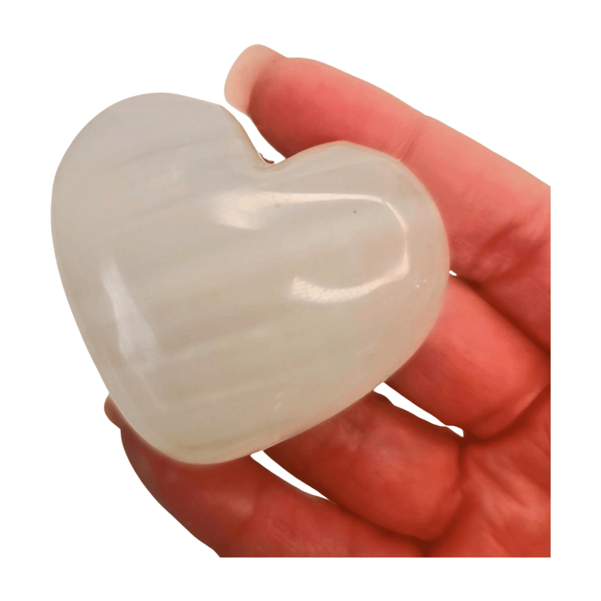 White Calcite Heart