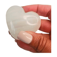 White Calcite Heart
