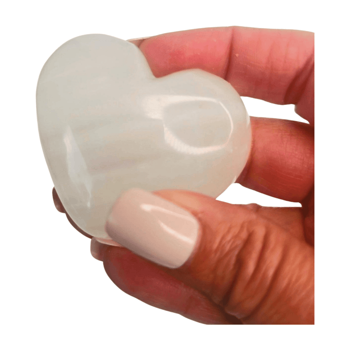 White Calcite Heart