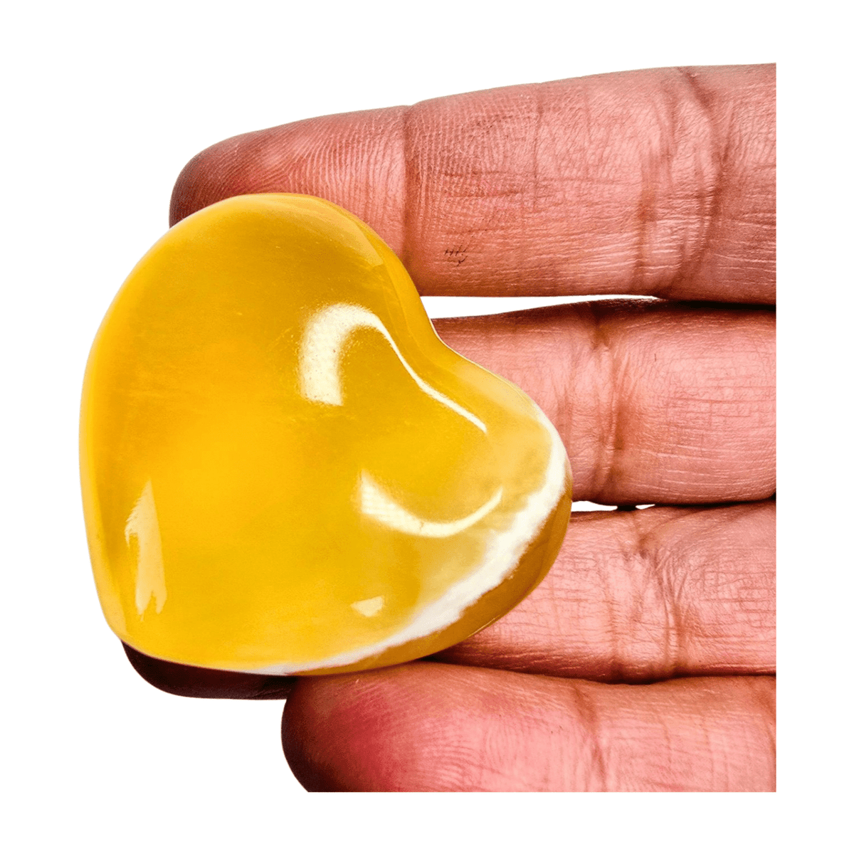 Yellow Calcite Heart - Small