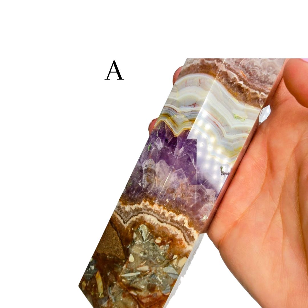 Amethyst Crazy Lace Agate Tower - Large