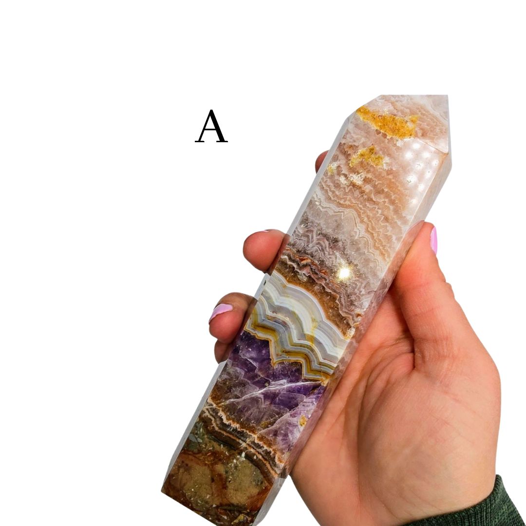 Amethyst Crazy Lace Agate Tower - Large