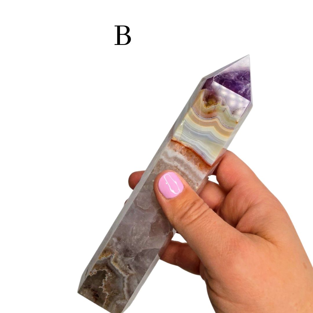 Amethyst Crazy Lace Agate Tower - Large