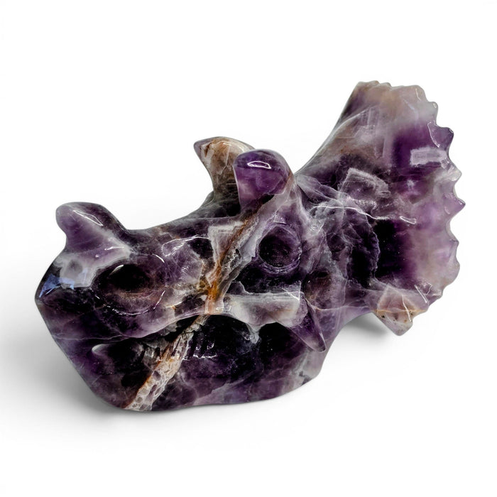 Amethyst Triceratops Skull