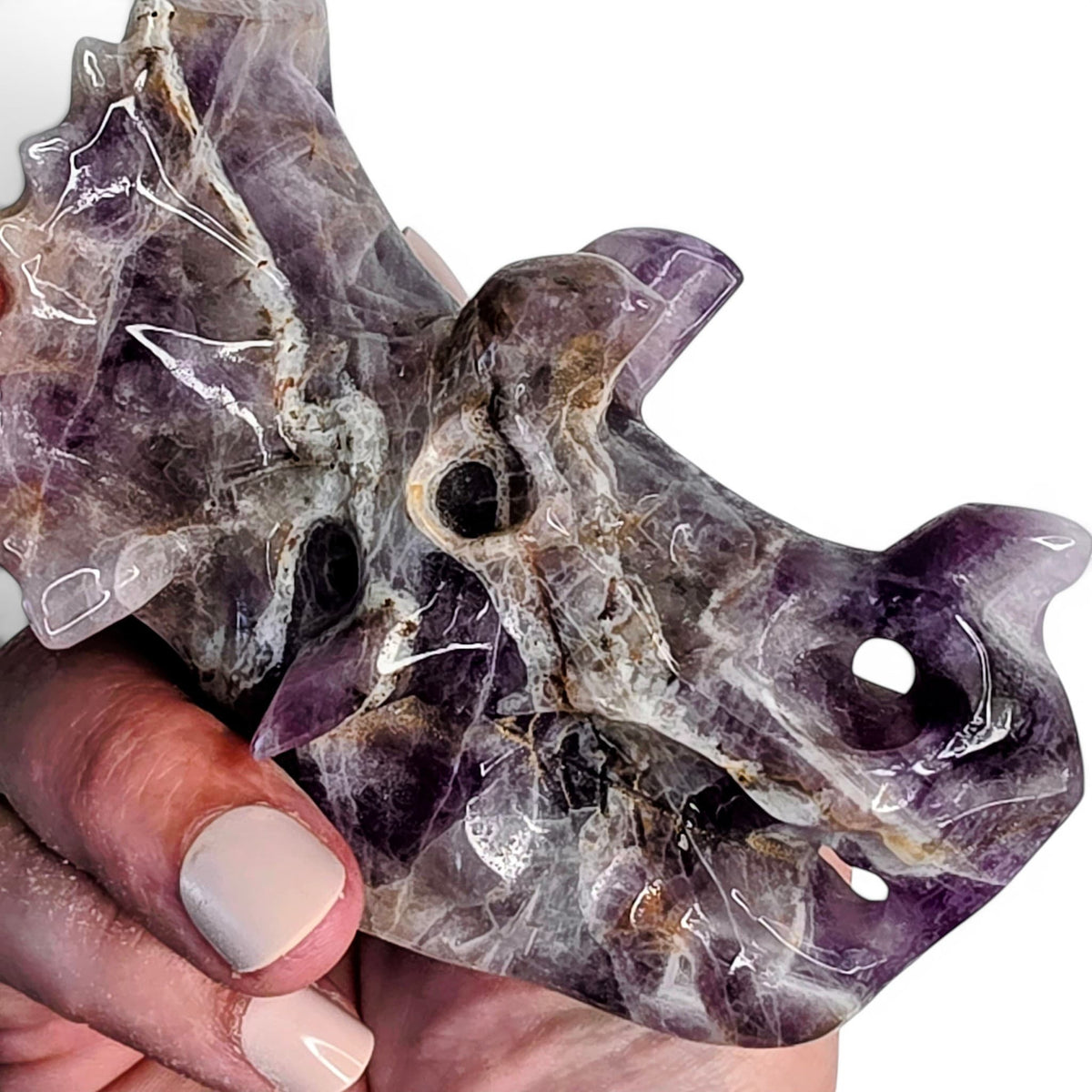 Amethyst Triceratops Skull
