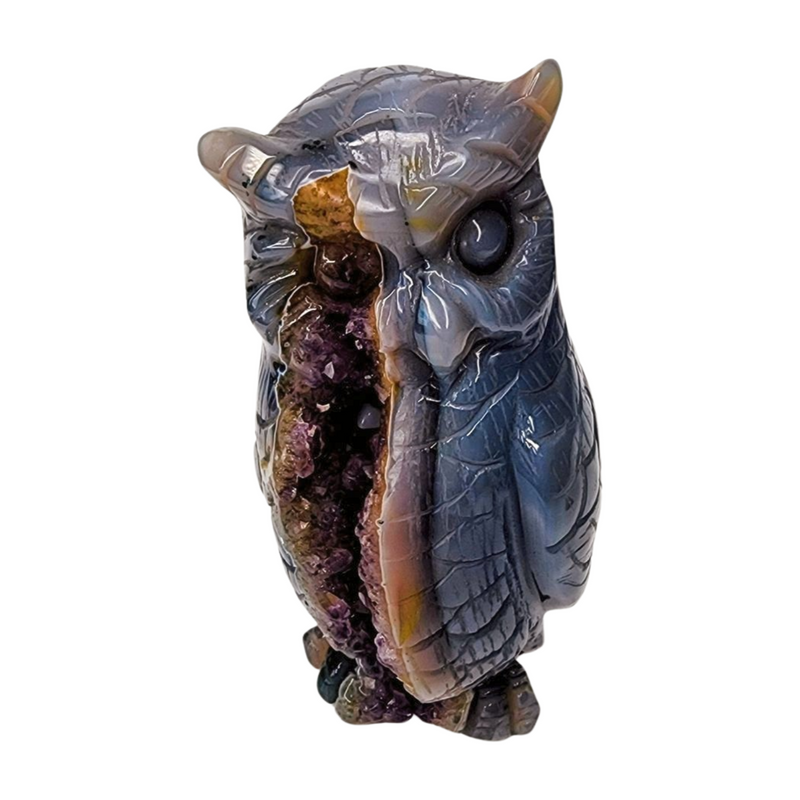 Druzy Amethyst Owl