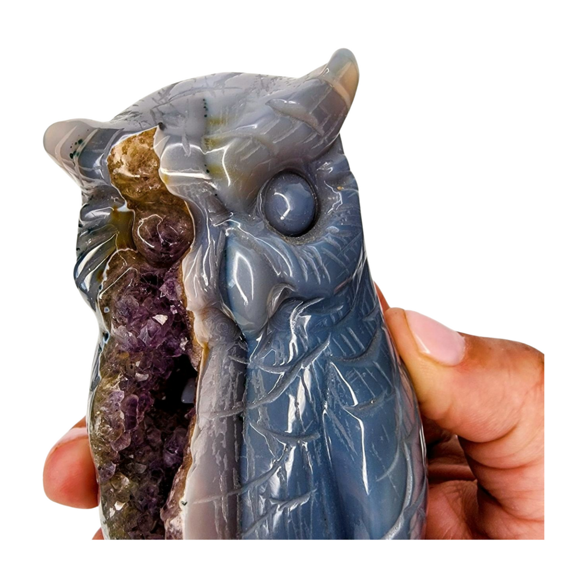 Druzy Amethyst Owl