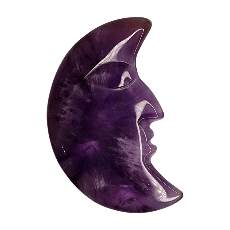 Trapiche Amethyst Carving - Moon