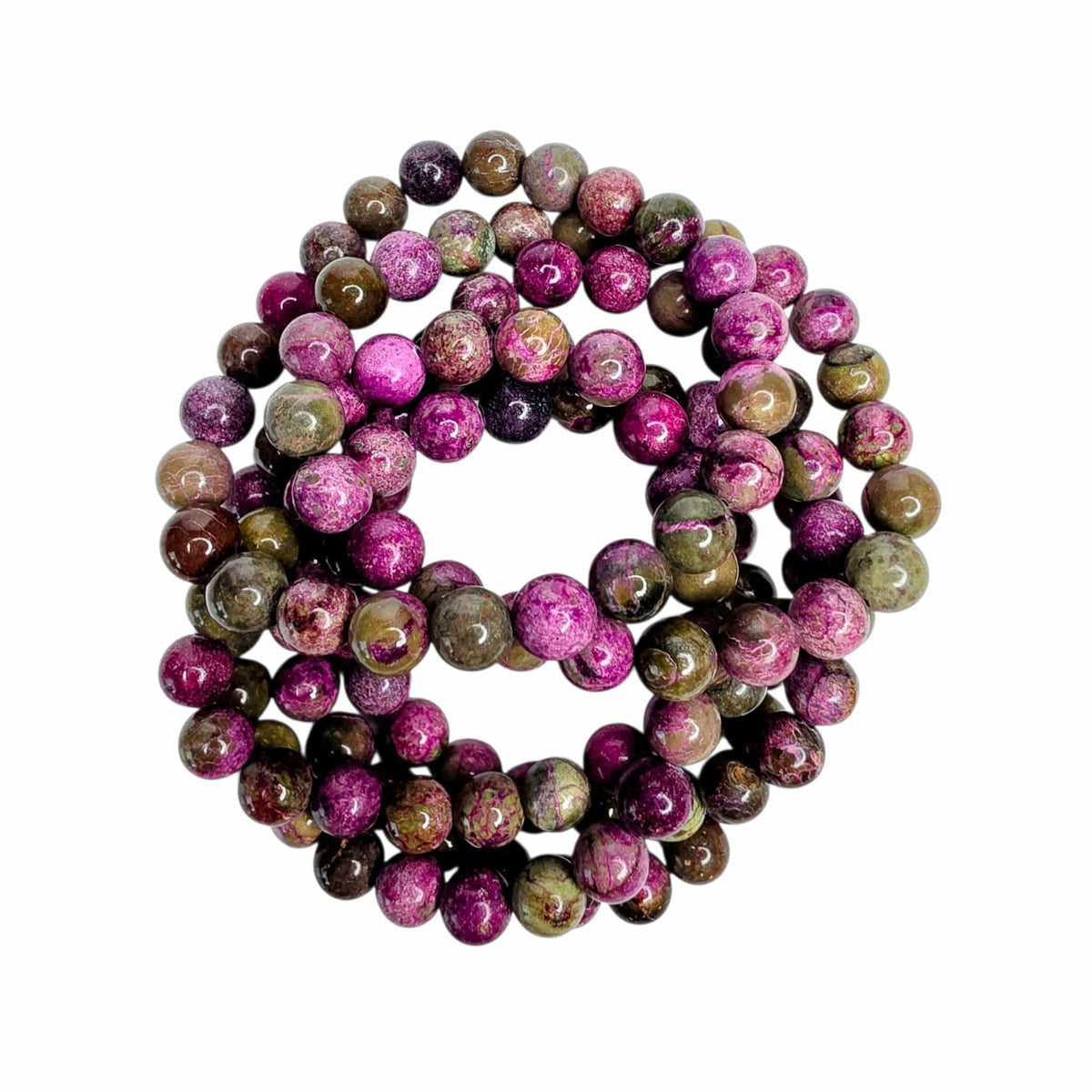 Atlantisite Bracelets showcasing their interesting color