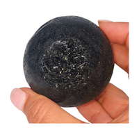 Black Tourmaline Sphere - Druzy Inclusions