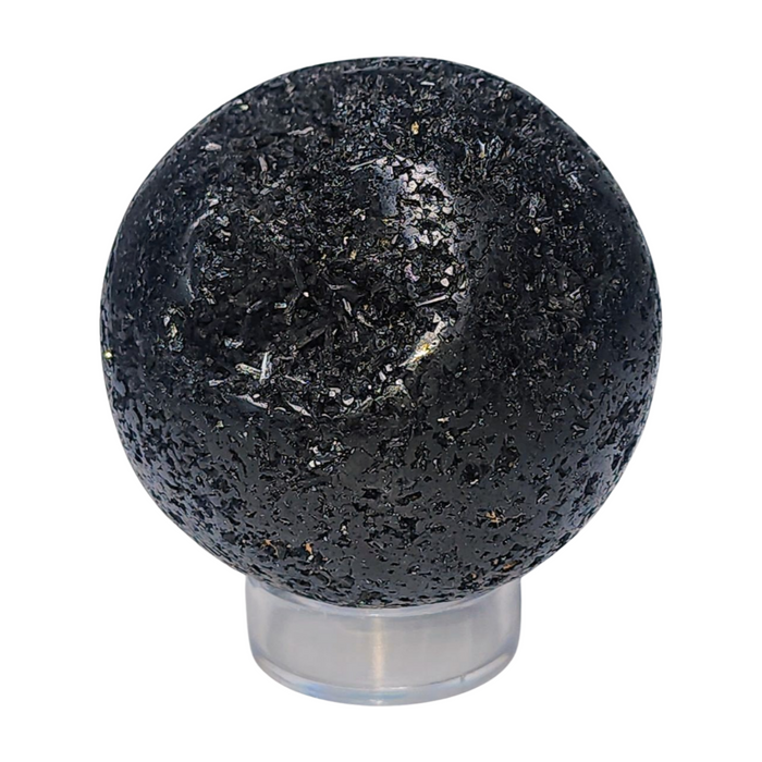 Black Tourmaline Sphere (with Druzy)