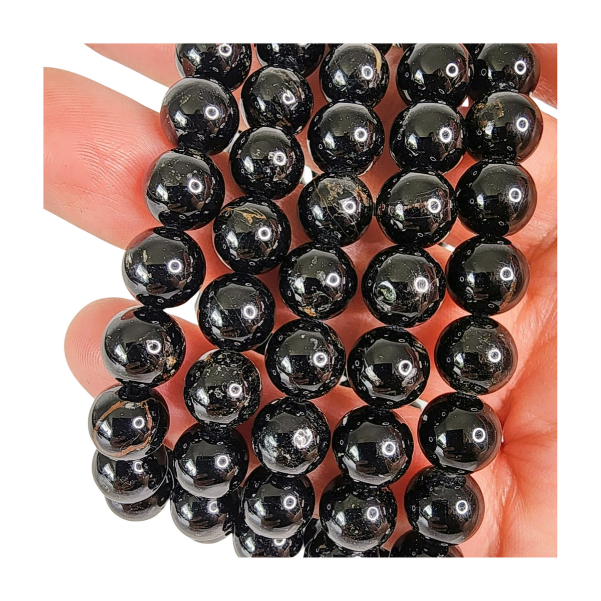 Black Tourmaline Beaded Bracelet (8mm)