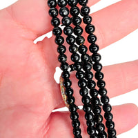 Black Tourmaline Bracelet 4mm Size Reference