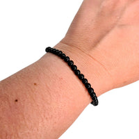 Black Tourmaline Bracelet on Wrist 
