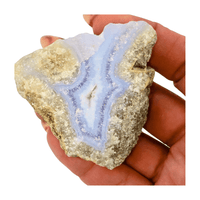 Blue Lace Agate Palm Stone
