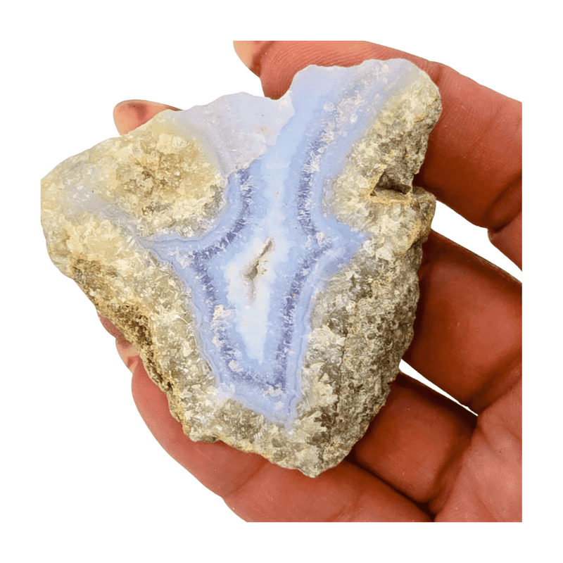 Blue Lace Agate Palm Stone